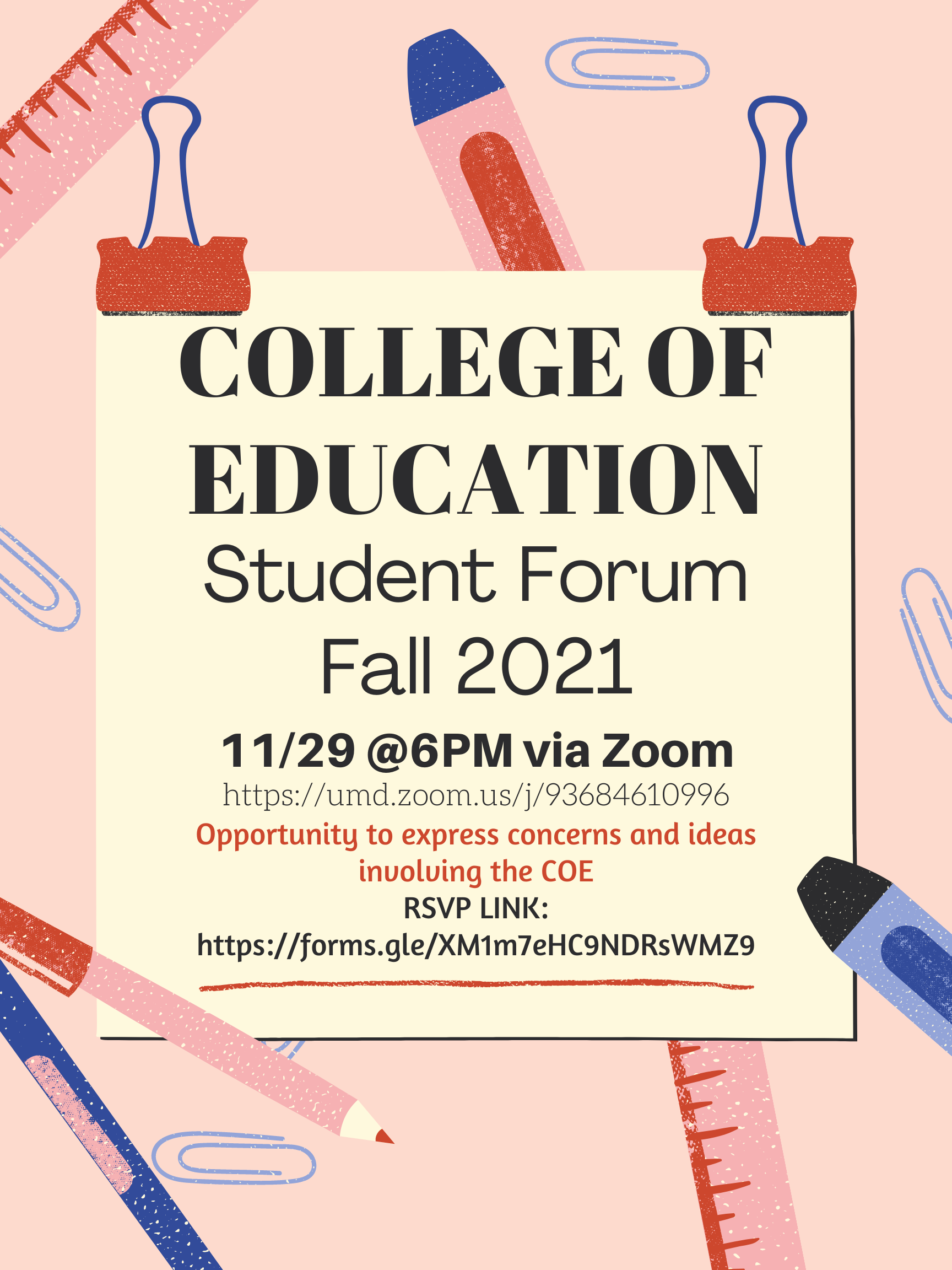 Fall 2021 Student Forum UMD College of Education